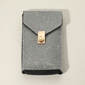 Rectangle Gold Rhinestone Crystal Purse Bling Formal Crossbody Bag